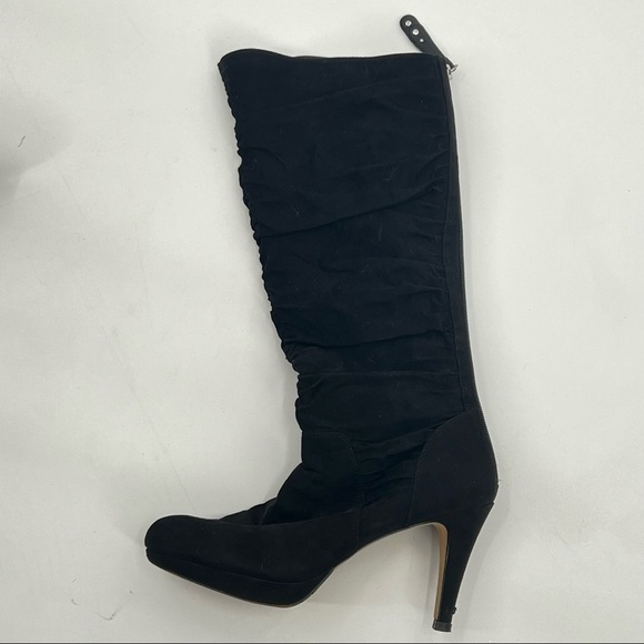 Adrienne Vittadini Peedro black leather boots shoes size 8.5M - Picture 1 of 14